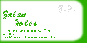 zalan holes business card
